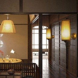 תוף מותניים עיצוב קיר אור יצירתי במבוק קיר פמוט מדרגות ליד המיטה תאורה כפרית