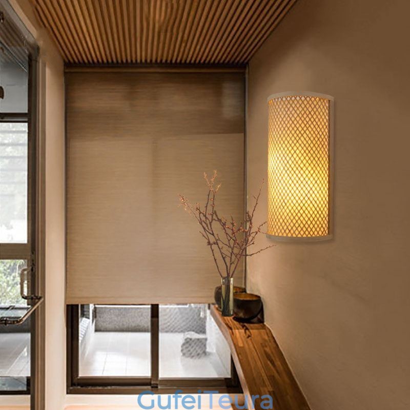 חצי גלילי במבוק תאורה כפרית קיר פמוט מדרגות קיר יצירתי ליד המיטה