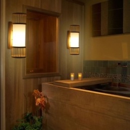 תאורת קיר אנכית במבוק יצירתית תאורת מדרגות ליד המיטה עגול קיר פמוט