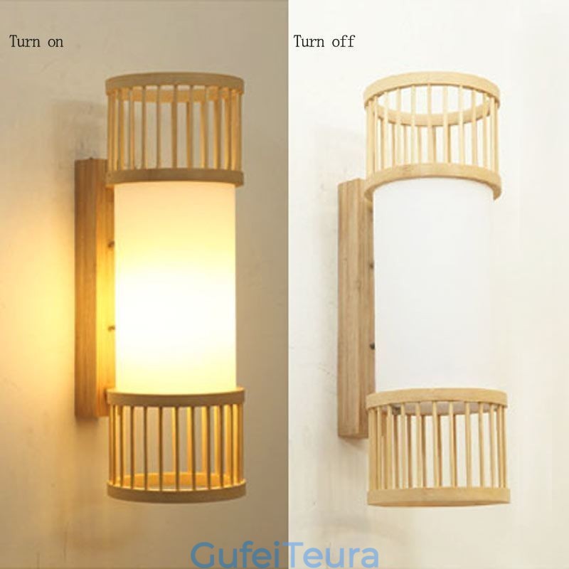 תאורת קיר אנכית במבוק יצירתית תאורת מדרגות ליד המיטה עגול קיר פמוט