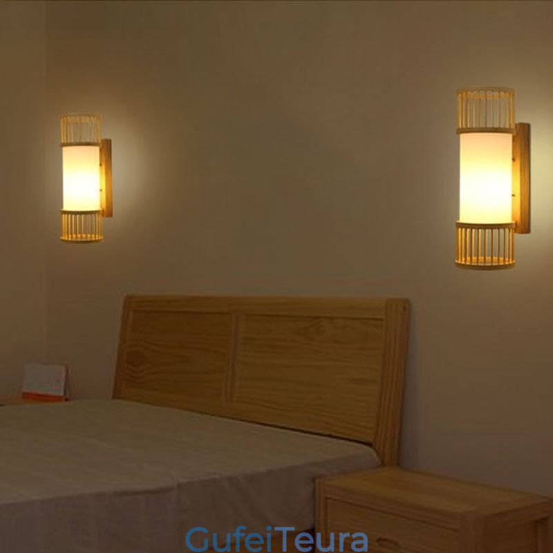 תאורת קיר אנכית במבוק יצירתית תאורת מדרגות ליד המיטה עגול קיר פמוט