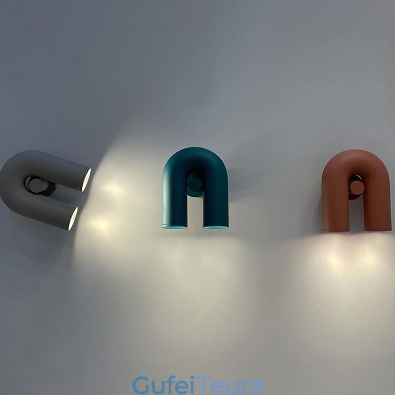 פמוט קיר U Shape Minimalist Creative Wall Light 90 אהיל מסתובב