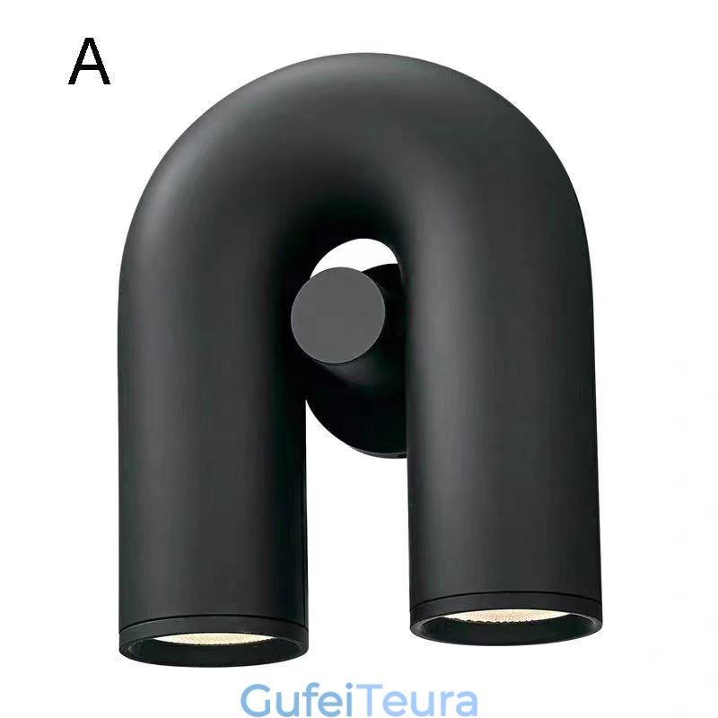 פמוט קיר U Shape Minimalist Creative Wall Light 90 אהיל מסתובב