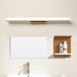 מראה אור עץ מלא קיר מנורת קיר פמוט מודרני