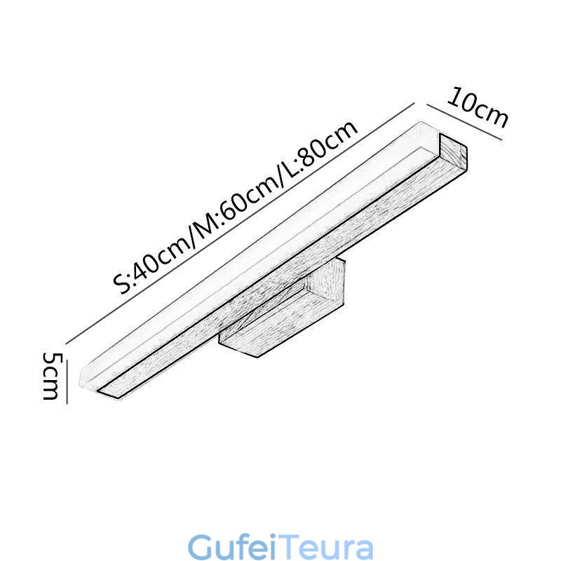 מראה אור עץ מלא קיר מנורת קיר פמוט מודרני