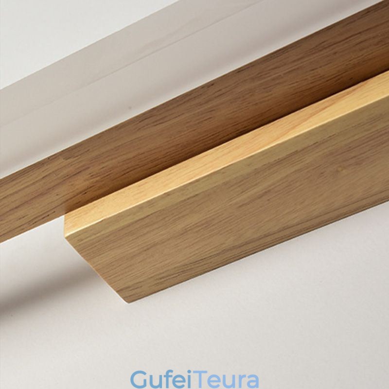 מראה אור עץ מלא קיר מנורת קיר פמוט מודרני