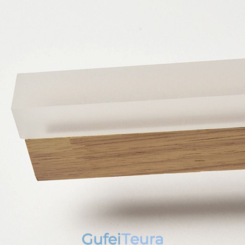 מראה אור עץ מלא קיר מנורת קיר פמוט מודרני