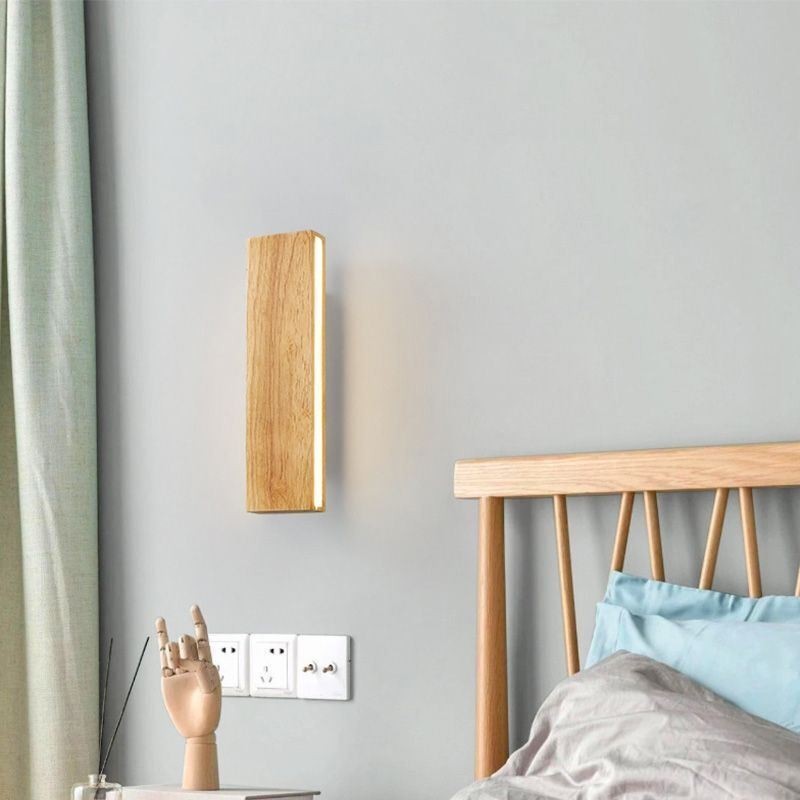 פמוט עץ קיר מודרני אורות מעבר אורות נורדי קיר נורדי