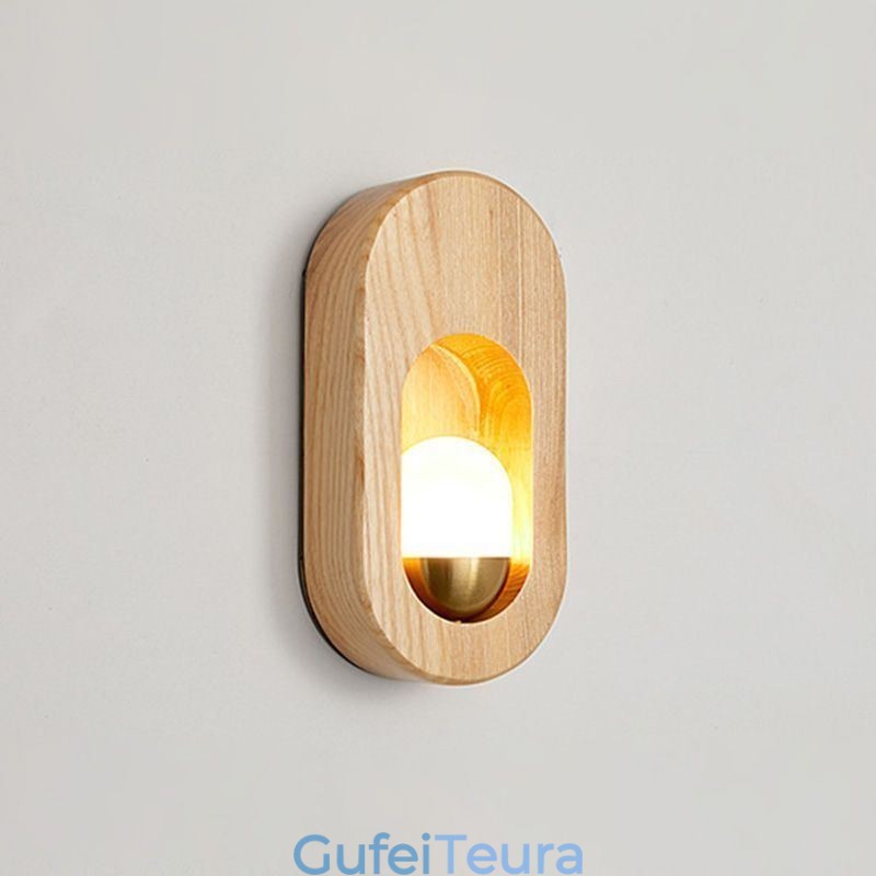 דקורציה יפנית קיר עץ מנורת קיר מעבר כניסה