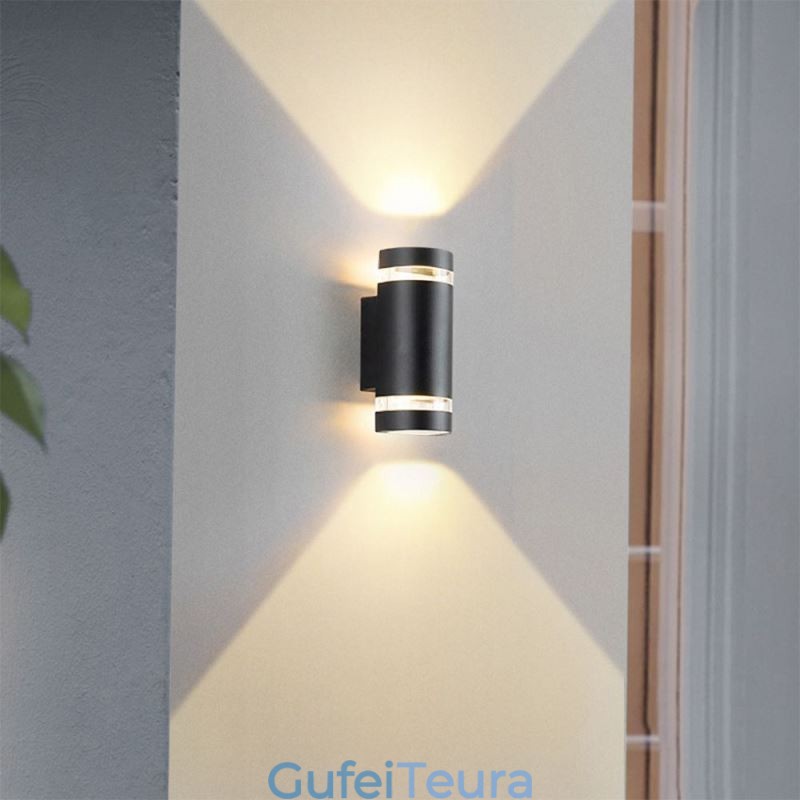 מנורת קיר עמיד למים למעלה למטה אלומיניום ראש כפול מנורת קיר