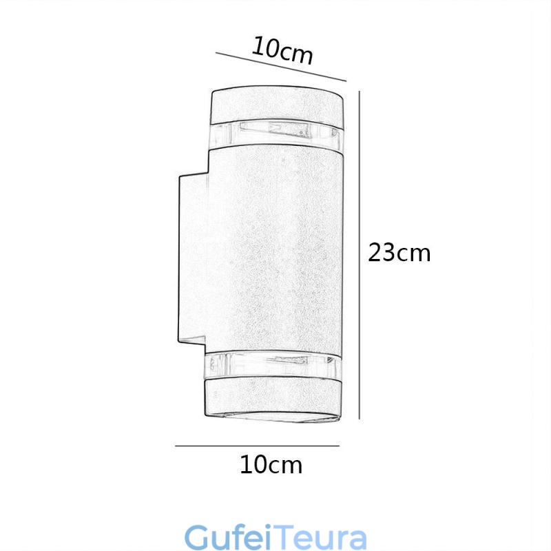מנורת קיר עמיד למים למעלה למטה אלומיניום ראש כפול מנורת קיר