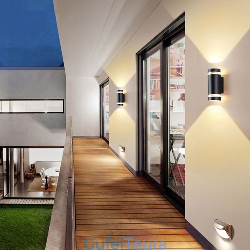 מנורת קיר עמיד למים למעלה למטה אלומיניום ראש כפול מנורת קיר