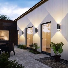 מנורת קיר עמיד למים למעלה למטה אלומיניום ראש כפול מנורת קיר