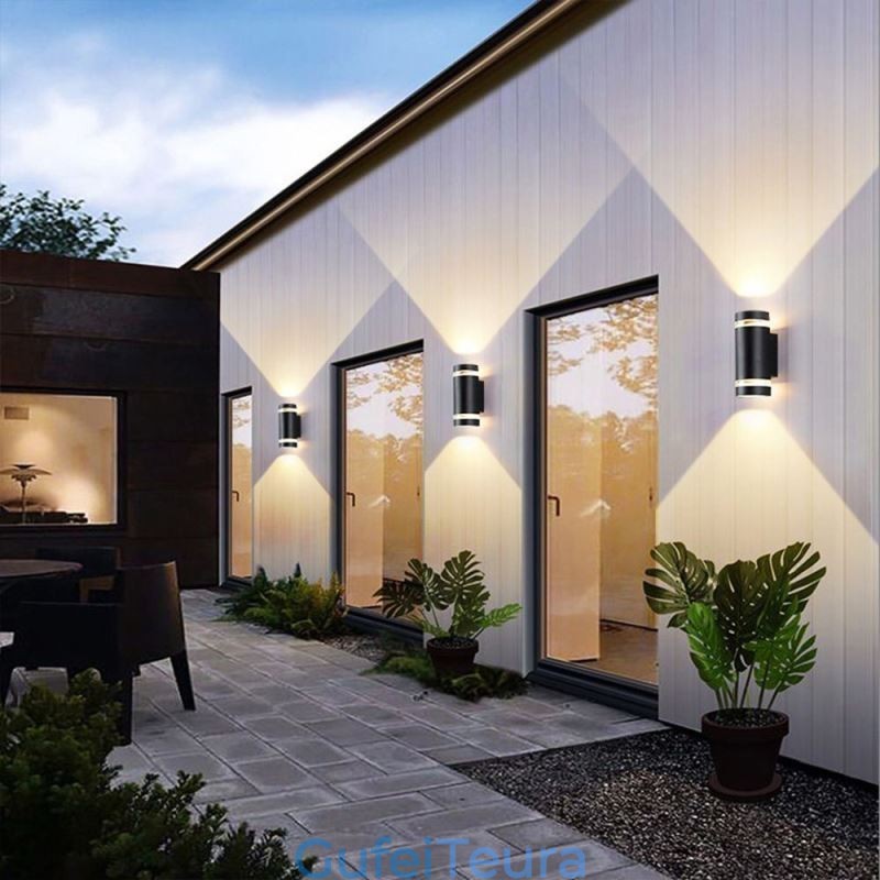 מנורת קיר עמיד למים למעלה למטה אלומיניום ראש כפול מנורת קיר