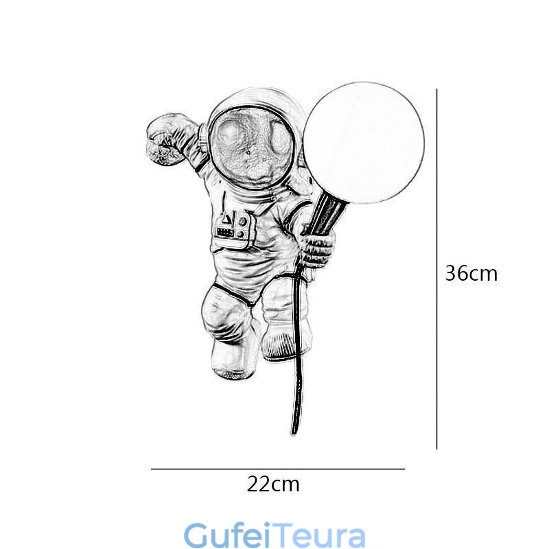 פמוט קיר מודרני Creative Astronaut Resin Wall Light Kids