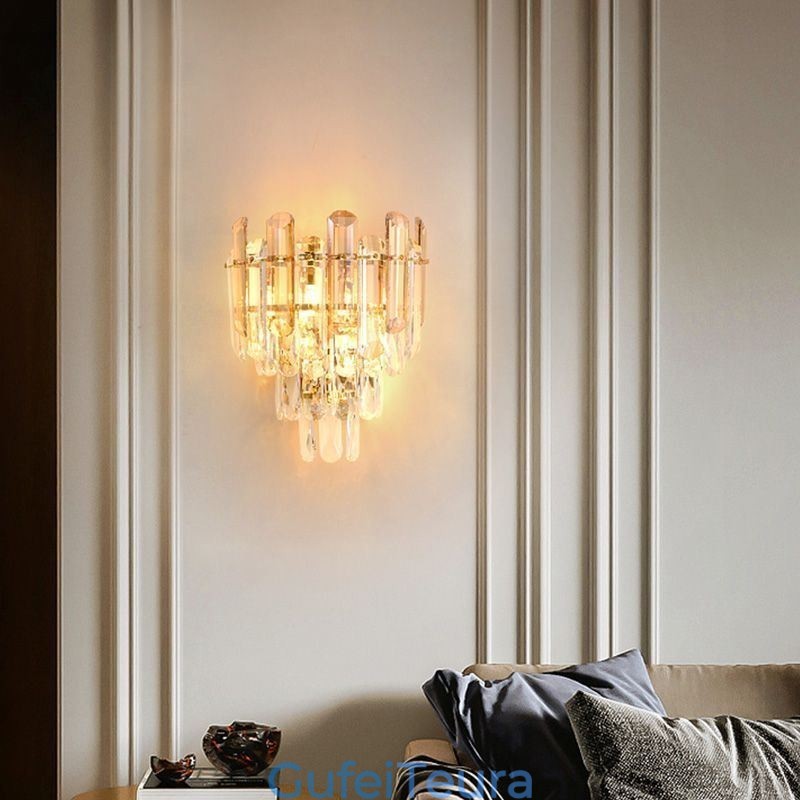 פמוטי קיר אירופאי מנורות קיר קריסטל חדר אמבטיה