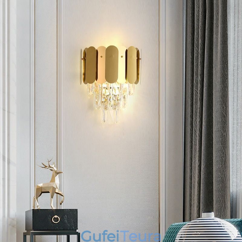 פמוט קיר קריסטל מודרני גופי מנורת קיר ליד המיטה