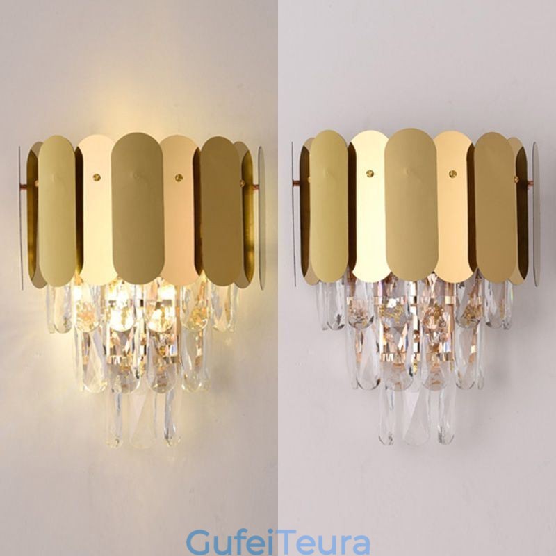 פמוט קיר קריסטל מודרני גופי מנורת קיר ליד המיטה
