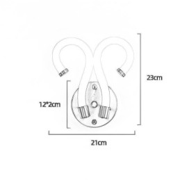 אור קיר מודרני יצירתיות פמוט קיר מנורת נחושת צופר כבשים 2 אורות
