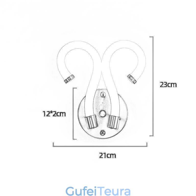 אור קיר מודרני יצירתיות פמוט קיר מנורת נחושת צופר כבשים 2 אורות
