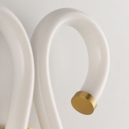 אור קיר מודרני יצירתיות פמוט קיר מנורת נחושת צופר כבשים 2 אורות