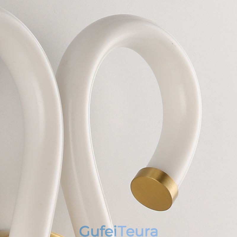 אור קיר מודרני יצירתיות פמוט קיר מנורת נחושת צופר כבשים 2 אורות