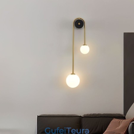 גלובוס זכוכית פמוט קיר תאורת קיר מודרני פליז גלובוס זכוכית פמוט קיר תאורת קיר מודרני פליז