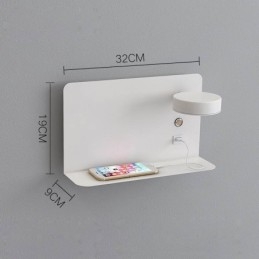מנורת קיר מנורת פמוט מסתובבת עם יציאת טעינת USB