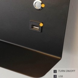 מנורת קיר מנורת פמוט מסתובבת עם יציאת טעינת USB