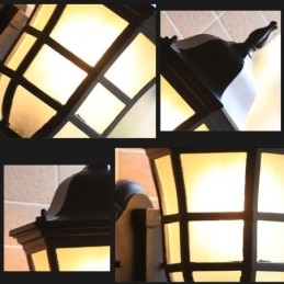 פמוט קיר אירופאי רטרו חיצוני אור ראש יחיד עמיד למים זכוכית חלבית אור קיר