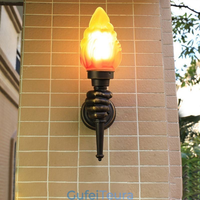 אירופאי רטרו חיצוני קיר פמוט עמיד למים לפיד בצורת קיר