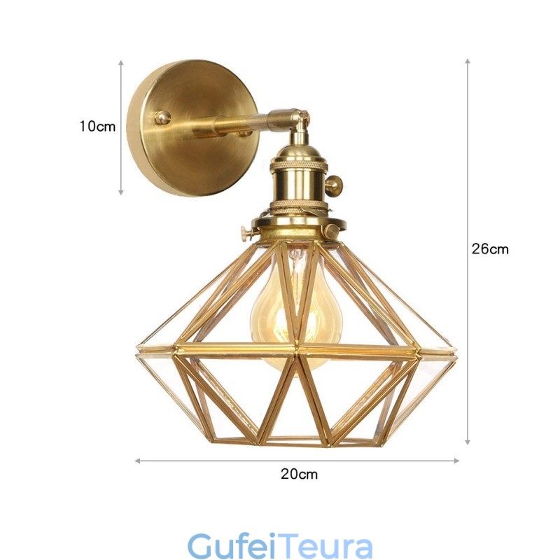 פנס קיר מודרני עם צללית זכוכית