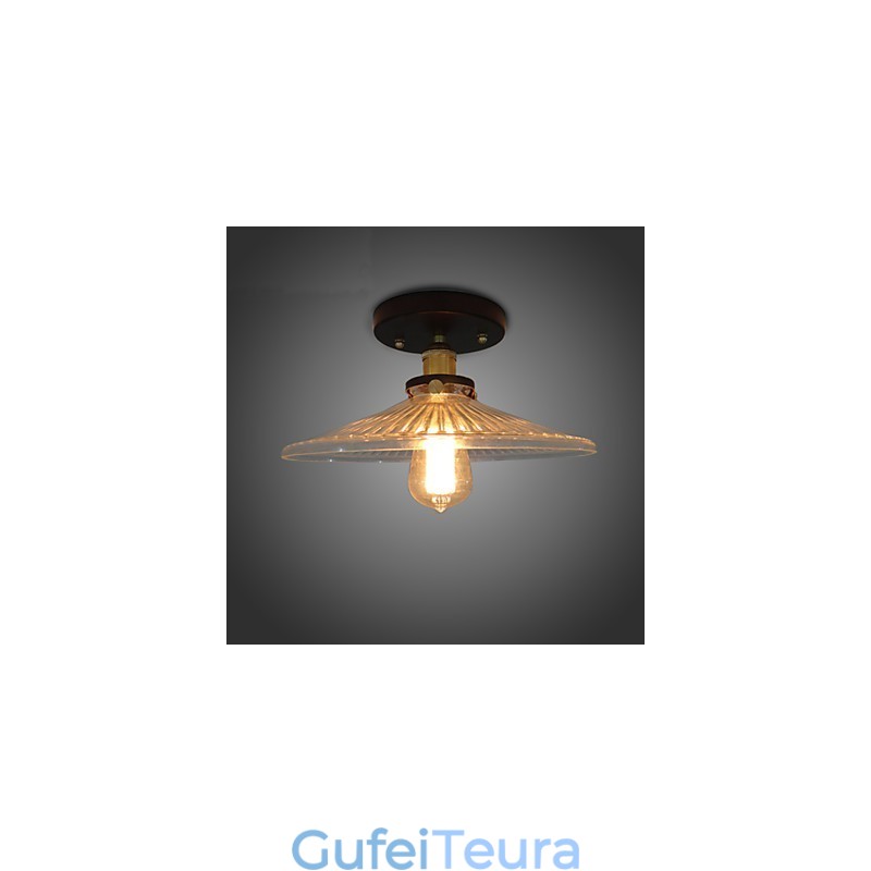 כפרי אמריקאי תעשייתי רטרו מנורת תקרת שולחן 110V ספירלה זכוכית שקופה תאורת קישוט הבית