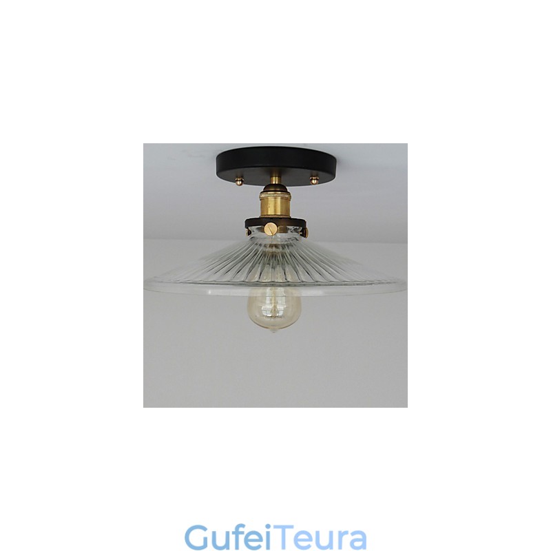 כפרי אמריקאי תעשייתי רטרו מנורת תקרת שולחן 110V ספירלה זכוכית שקופה תאורת קישוט הבית