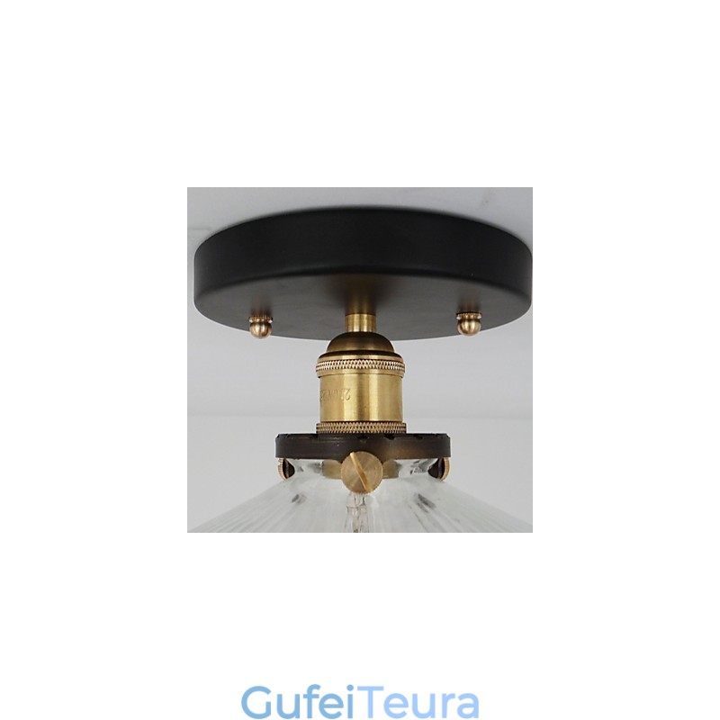 כפרי אמריקאי תעשייתי רטרו מנורת תקרת שולחן 110V ספירלה זכוכית שקופה תאורת קישוט הבית