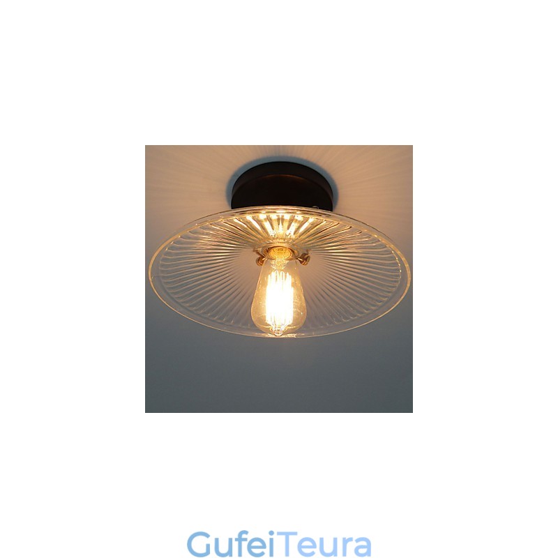 כפרי אמריקאי תעשייתי רטרו מנורת תקרת שולחן 110V ספירלה זכוכית שקופה תאורת קישוט הבית