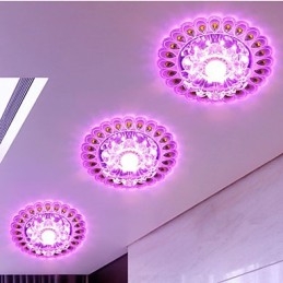 מנורת תקרת קריסטל זרקור SMD 3W Creative מנורה צינור אור צבעוני צבע כיפה אור