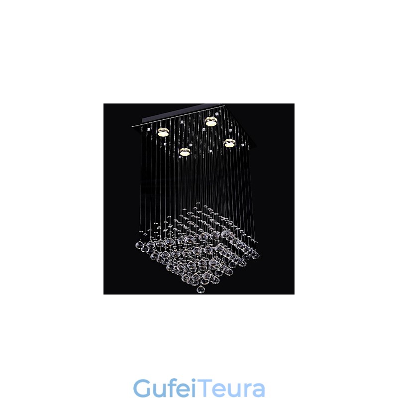 Clear Crystal 4 Lights Flush Mount בעיצוב פשוט