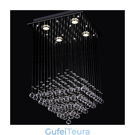 Clear Crystal 4 Lights Flush Mount בעיצוב פשוט