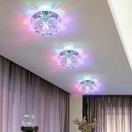 מנורת תקרת קריסטל זרקור SMD 3W Creative מנורה צינור אור צבעוני צבע כיפה אור