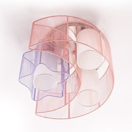 ציור קו כוכבים רומנטיים הירח לספוג כיפת אור מנורת