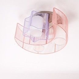 ציור קו כוכבים רומנטיים הירח לספוג כיפת אור מנורת