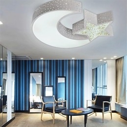 Flush Mount Modern Contracted Star and Moon Pattern מתכת