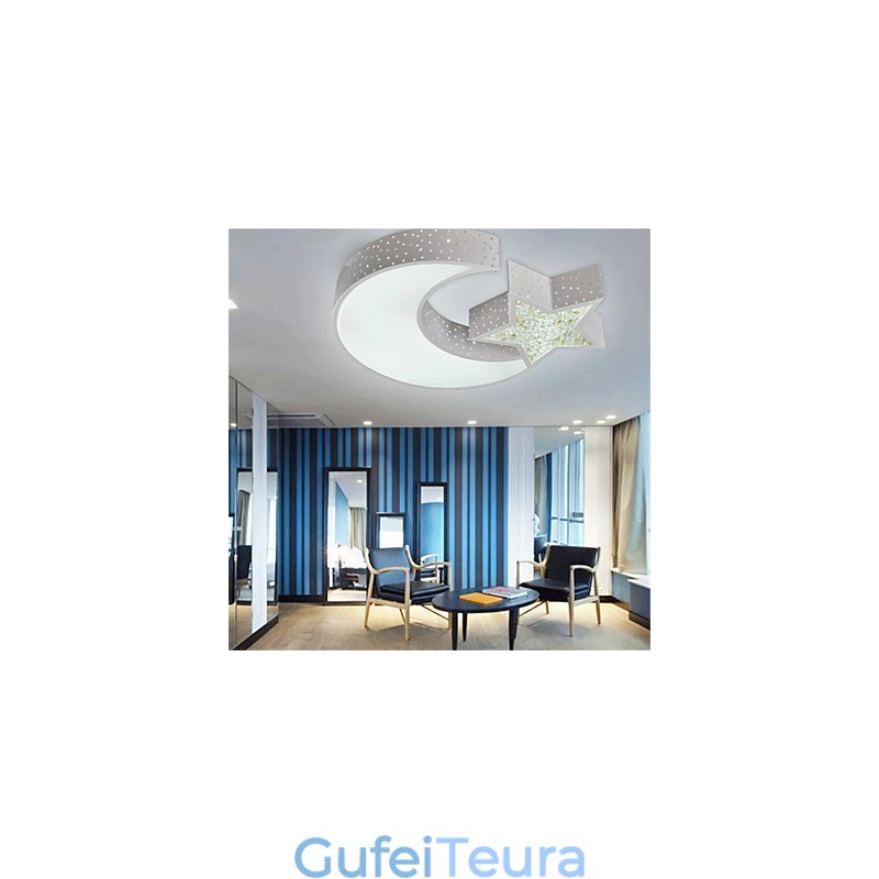 Flush Mount Modern Contracted Star and Moon Pattern מתכת
