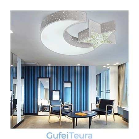 Flush Mount Modern Contracted Star and Moon Pattern מתכת Flush Mount Modern Contracted Star and Moon Pattern מתכת