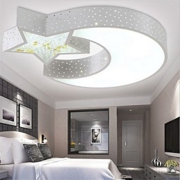 Flush Mount Modern Contracted Star and Moon Pattern מתכת