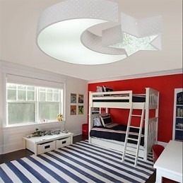 Flush Mount Modern Contracted Star and Moon Pattern מתכת