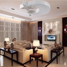Flush Mount Modern Contracted Star and Moon Pattern מתכת