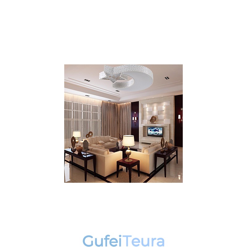 Flush Mount Modern Contracted Star and Moon Pattern מתכת
