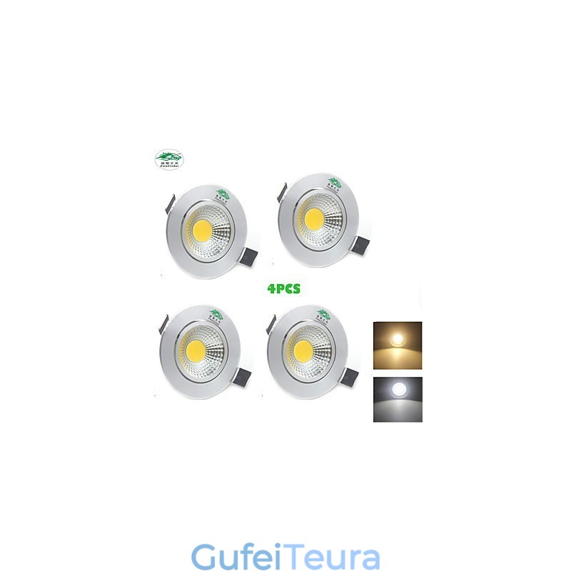 4 יחידות Zweihnder 3W 300Lm COB מנורת תקרה Downlight אור לבן חם